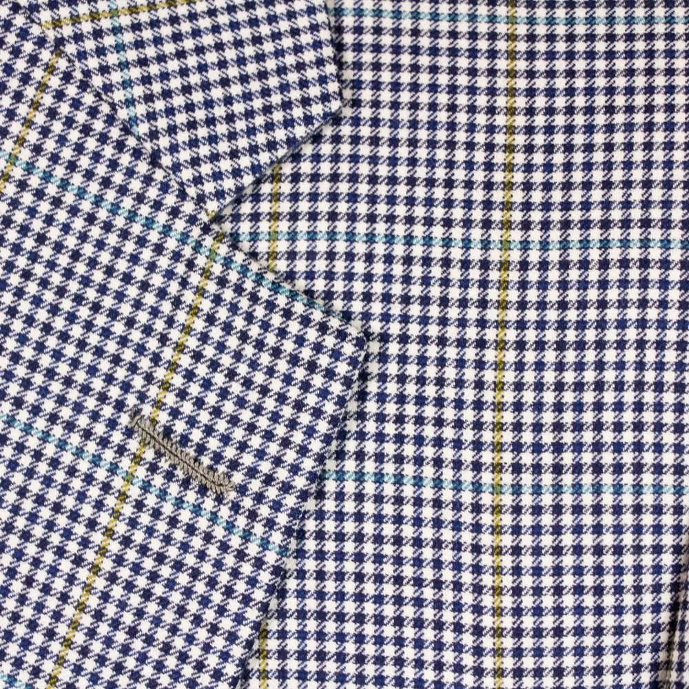 Hickey Freeman‎ Mens 40R Plaid Houndstooth Blazer Sports Coat Suit Jacket